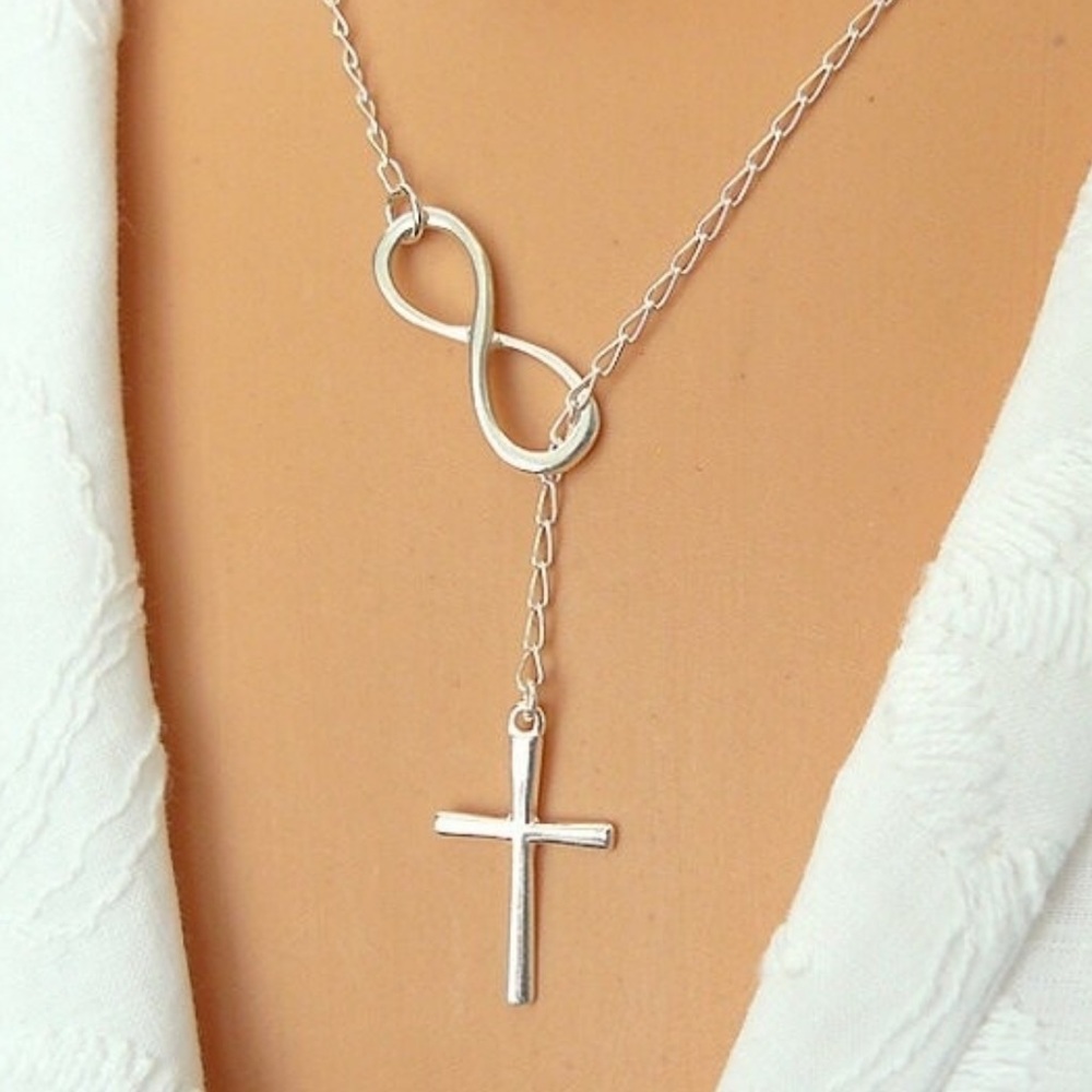 NEW Infinity/Cross Faux Necklace